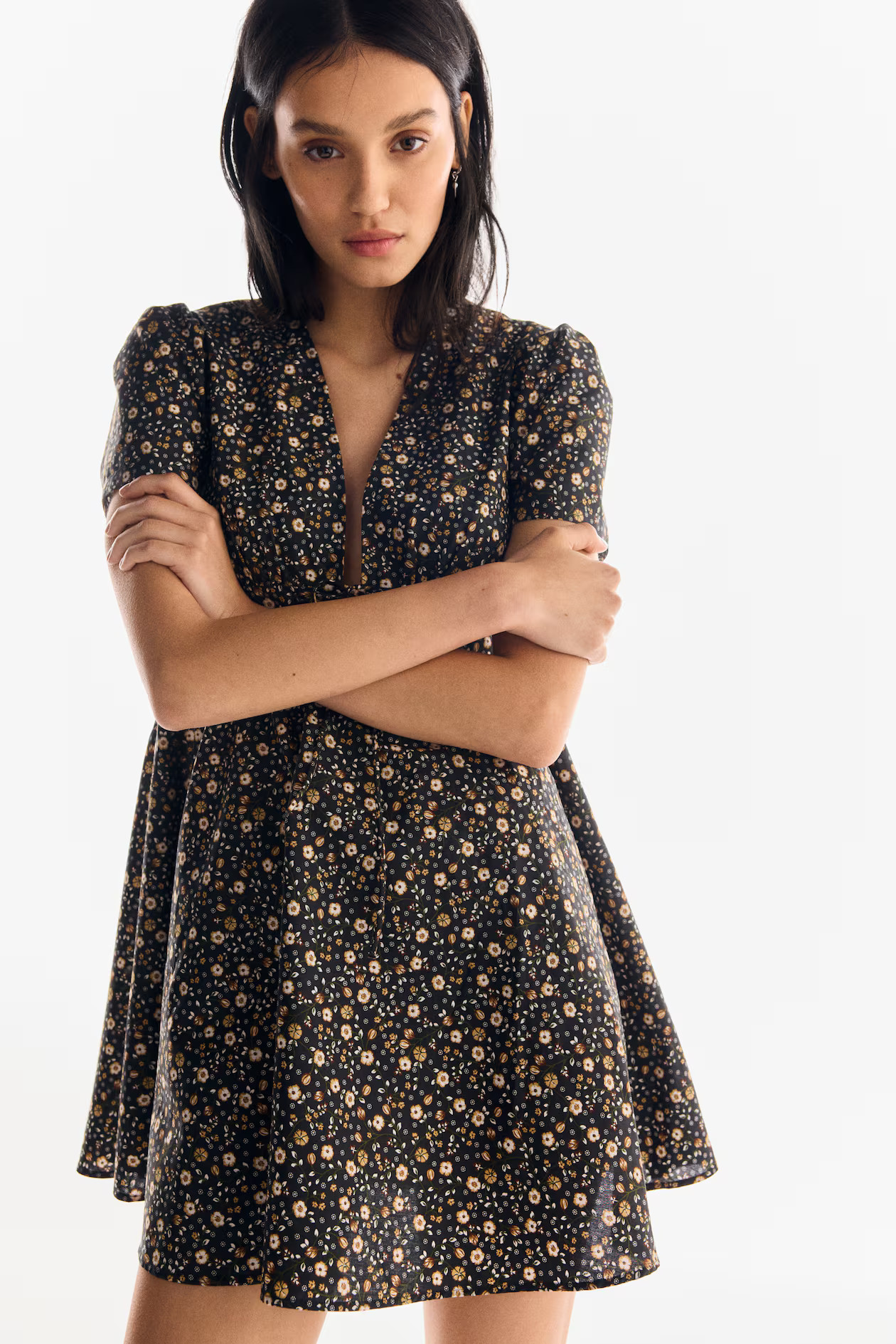 V-Neck Cotton Poplin Dress | H&M (US + CA)
