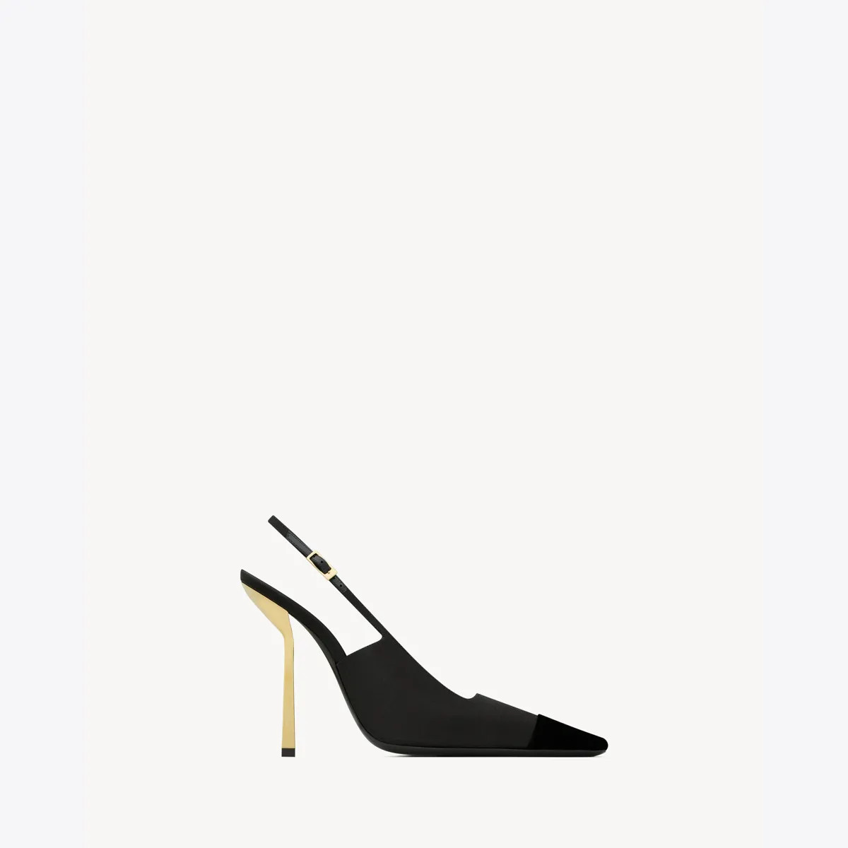 Ines Slingback Pumps In Satin Crepe Black 10 | Saint Laurent Inc. (Global)