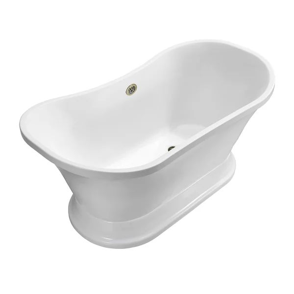 N200BNK 60" x 32" Freestanding Soaking Acrylic Bathtub | Wayfair Professional