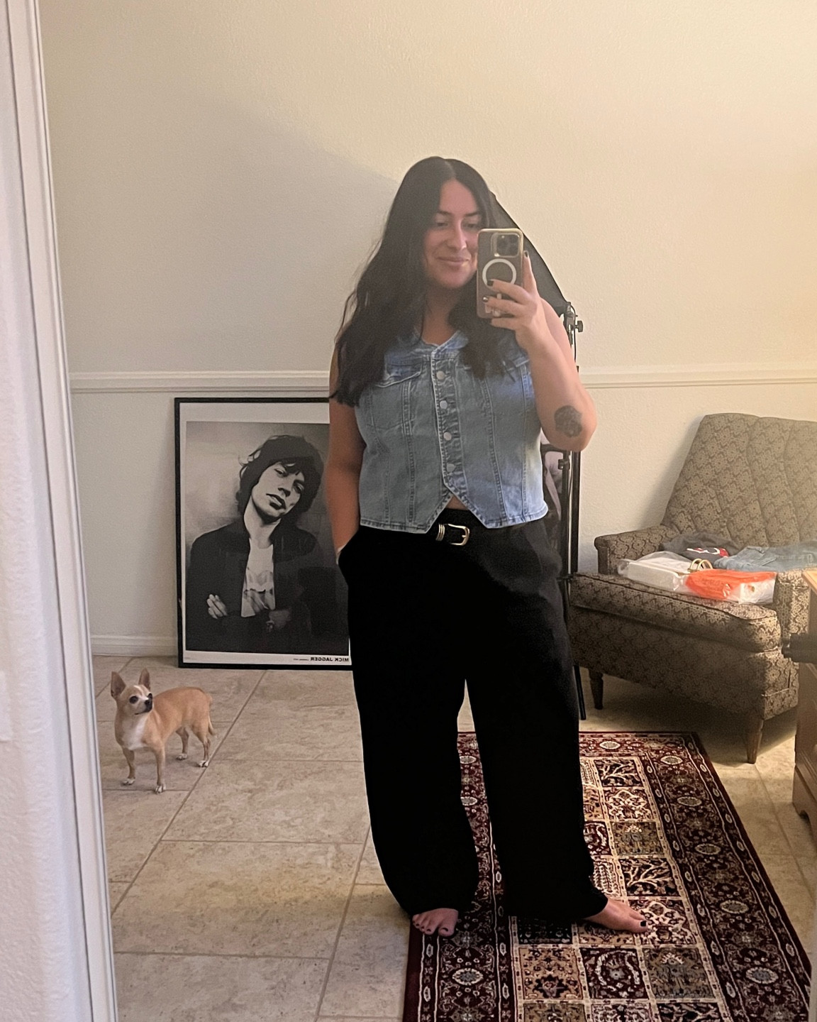 My date-night outfit from Target. 

These trousers can be dressed up or down. The denim vest makes a great contrast! 

Trousers: Size 12 (had to hem them)
Denim vest: size L
Amazon belt: 33”-36” (comes in a 3-pack!)

Petite outfit for date-night, petite outfit, midsize style, size 12 outfit. 


#LTKMidsize