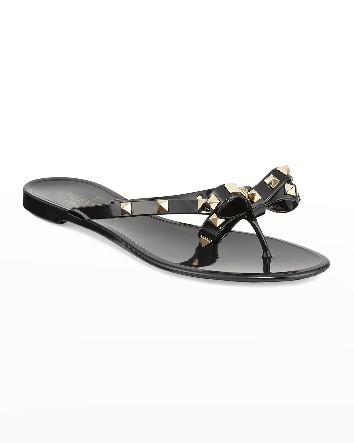Rockstud PVC Flat Thong Sandals | Neiman Marcus