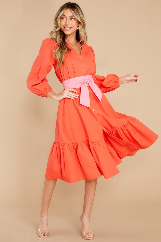 Friend Zone Coral Orange Maxi Dress | Red Dress 