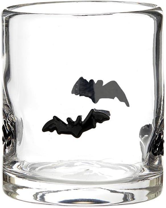 Slant Collections Halloween Double Old Fashioned Icon Handblown Cocktail Glass, 14-Ounce, Bats | Amazon (US)