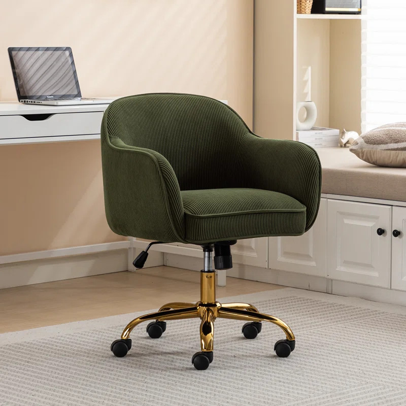 Dinorah Velvet Office Swivel Chair Height Adjustable | Wayfair North America