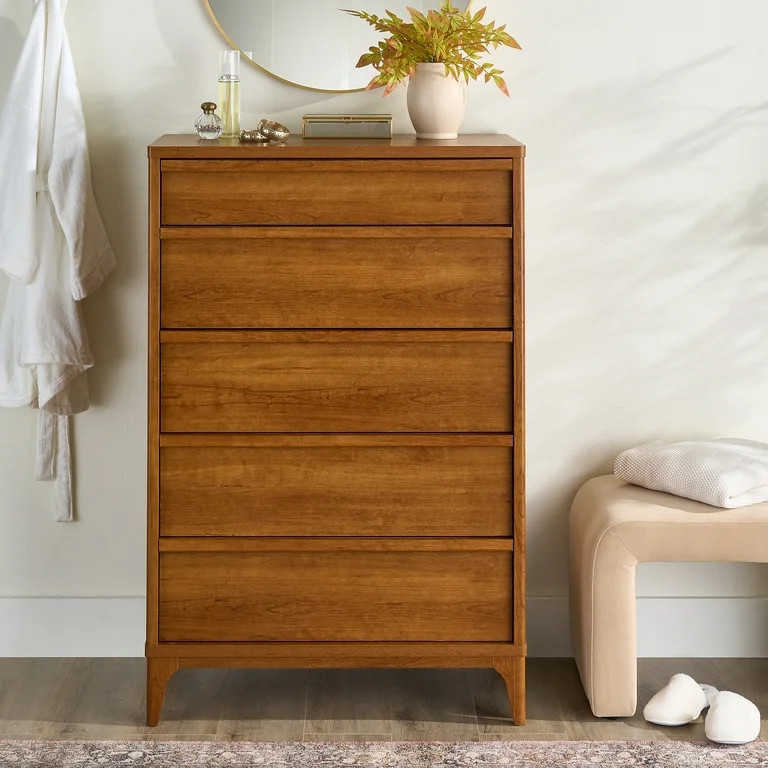 Better Homes & Gardens Greyson 5-Drawer Dresser, Acorn Finish | Walmart (US)