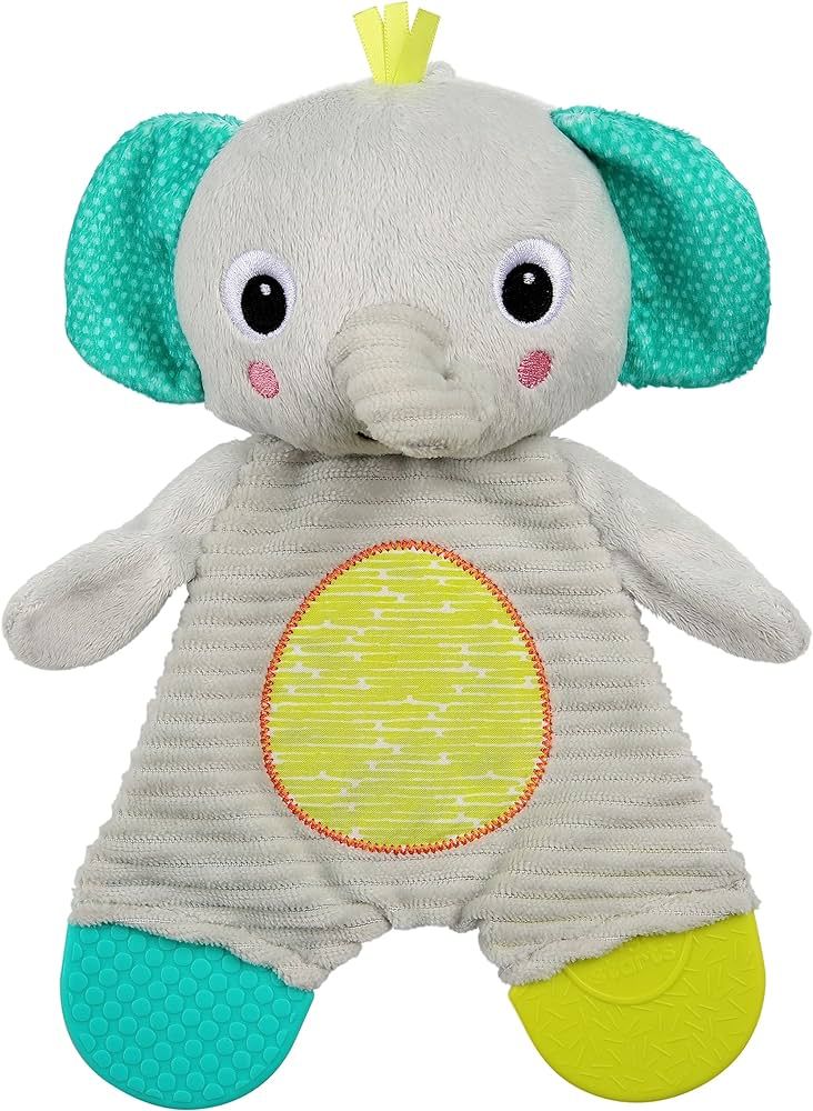 Bright Starts Snuggle & Teethe BPA-free Crinkle Teething Plush Baby Toy - Elephant | Amazon (US)