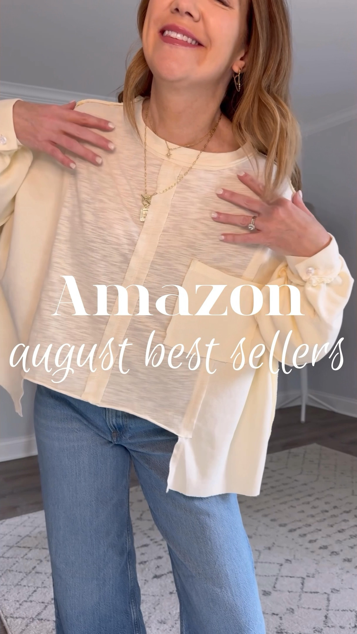 Augist amazon best sellers!
Pocket pullover medium 
Leggings sweatshirt large 
Star sweatshirt large 
Knit set medium 
Oversized tee medium 

#LTKSaleAlert #LTKStyleTip #LTKFindsUnder50