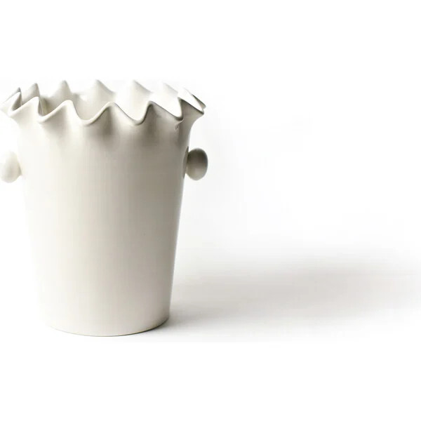 Signature White Ruffle Ice Bucket | Maisonette