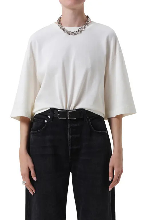 Citizens of Humanity Amelia Cotton T-Shirt in Pashmina Off White at Nordstrom, Size Large | Nordstrom