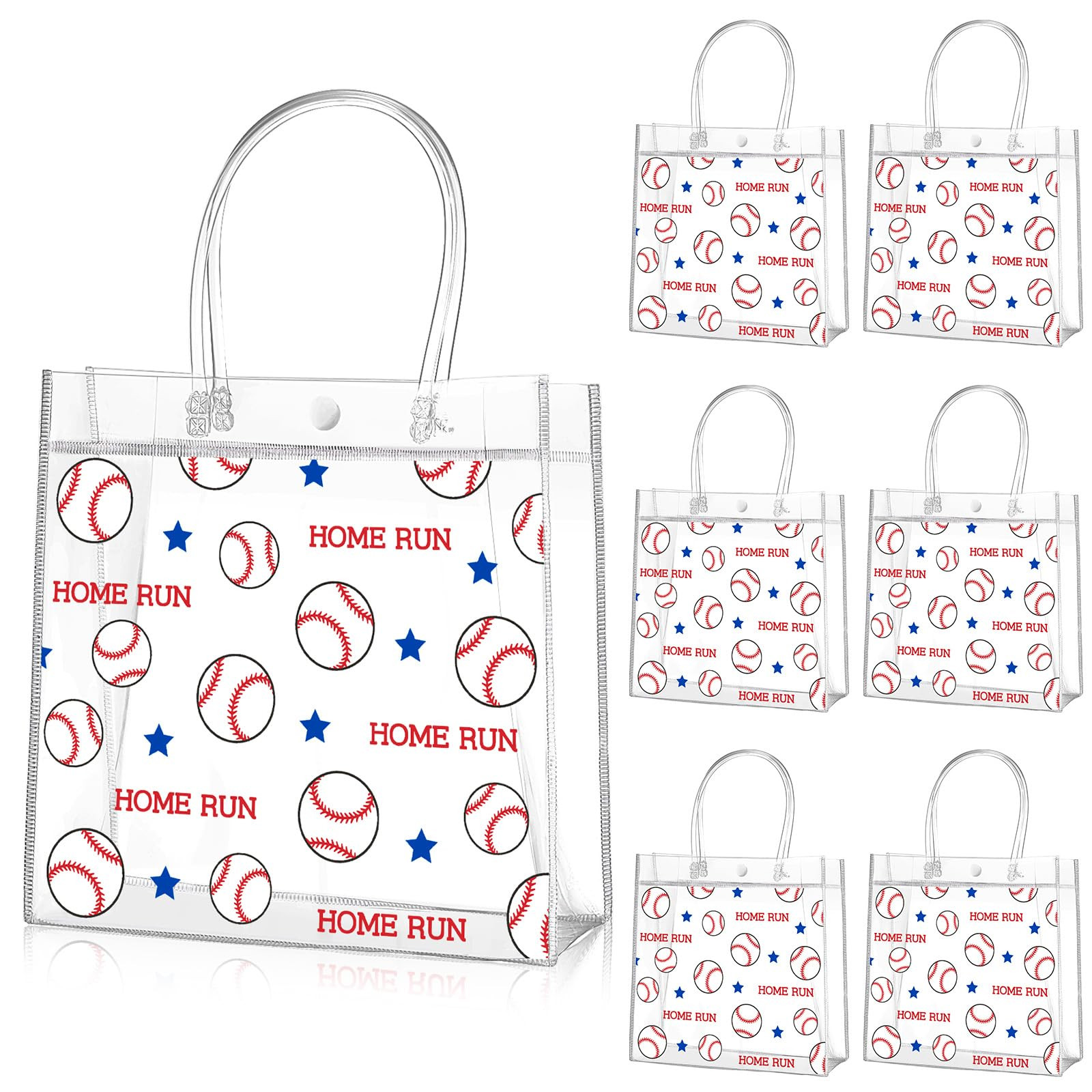 Aliceset 20 Pcs Baseball Clear PVC Gift Bag with Handles Sport Theme Party Favor Bag Bulk for Bir... | Amazon (US)