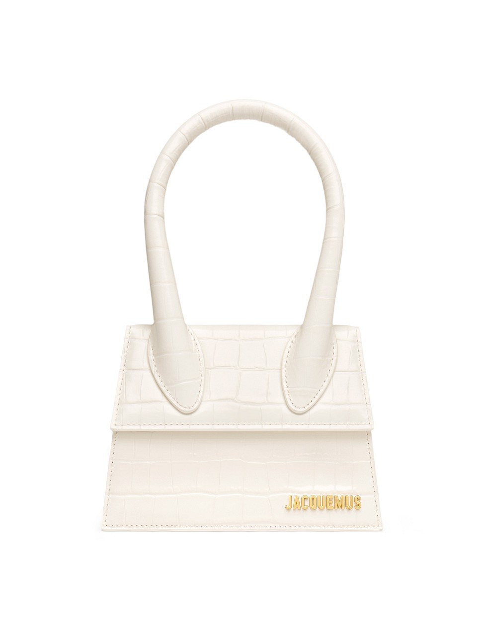 Women's Le Chiquito Moyen Crocodile-Embossed Leather Top-Handle Bag - Ivory | Saks Fifth Avenue