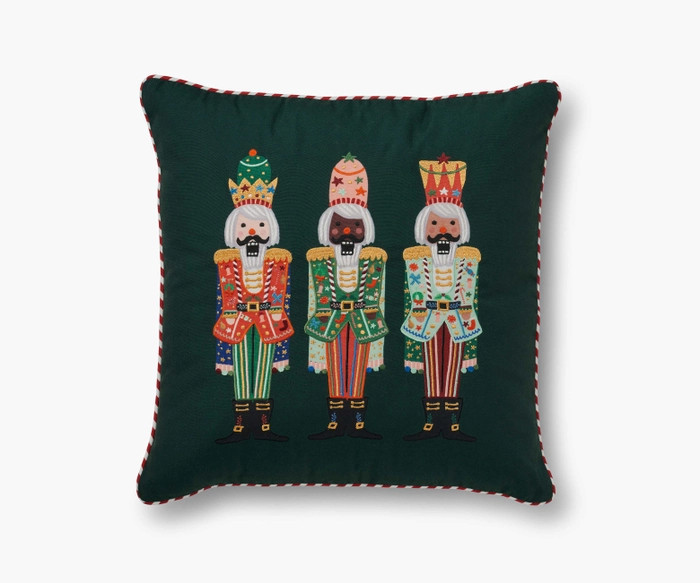 Nutcracker Brigade Embroidered Pillow | Rifle Paper Co.