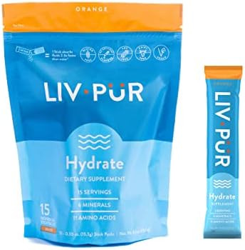 LivPur Hydrate - Orange - Hydration Powder Packets | Electrolyte Drink Mix | NSF Certified Sport ... | Amazon (US)