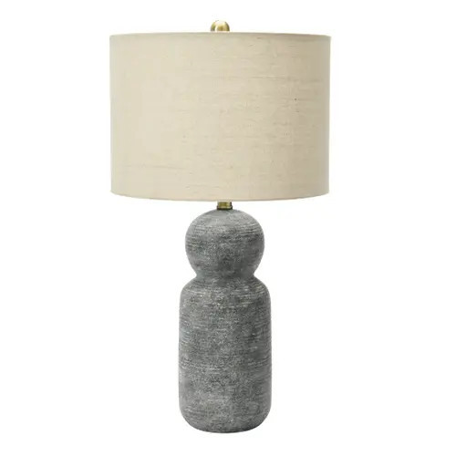 Storied Home 14"" Round Stoneware Desk Lamp in Grey at Nordstrom | Nordstrom