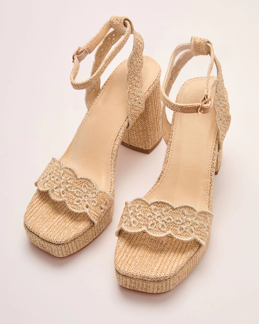 Palm Glow Raffia Laser Cut Heel Sandal | VICI