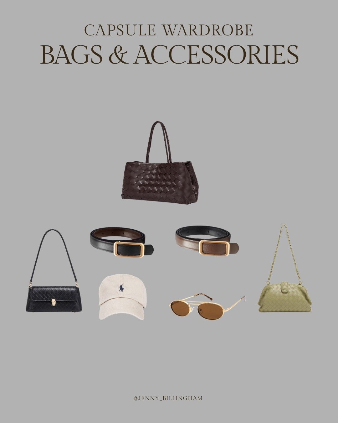 Capsule wardorbe accessories & bags 

Women’s belt / leather belt / woven bag / shoulder bag / leather purse / sunglasses / chino cap / ball cap / Ralph Lauren hat / Amazon accessories / Amazon bags / Amazon purses Denim shorts / Jean shorts / tailored shorts / jeans / cotton shorts / 100% cotton / Spring style / summer style / ssc26 / white jeans / cream jeans / linen pants / midi skirt / denim shorts / linen shorts / denim shirt / lightweight jacket / linen dress / cashmere sweater / tanks / sweater tee / sneakers / ballet flats / strappy sandals / vacation outfits / flip flops / spring outfits 2026 / summer outfits 2026 / capsule wardrobe / summer capsule wardrobe / spring capsule wardrobe / capsule wardrobe outfits / wardrobe basics 

#LTKSeasonal #LTKSaleAlert