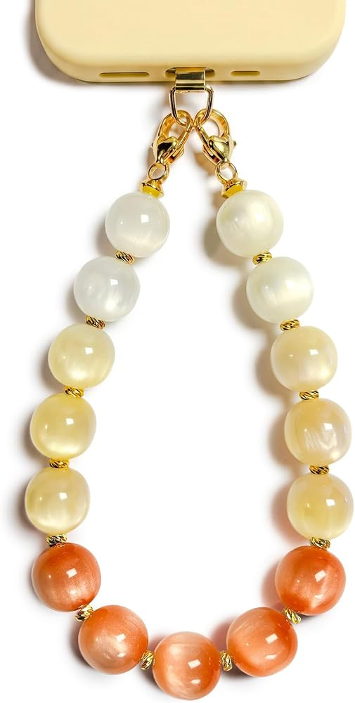 Phone Charm,Sunlight Color-Changing,Phone Wrist Strap with Gold-Plated Clasp,Beaded Lanyard,Surpr... | Amazon (US)