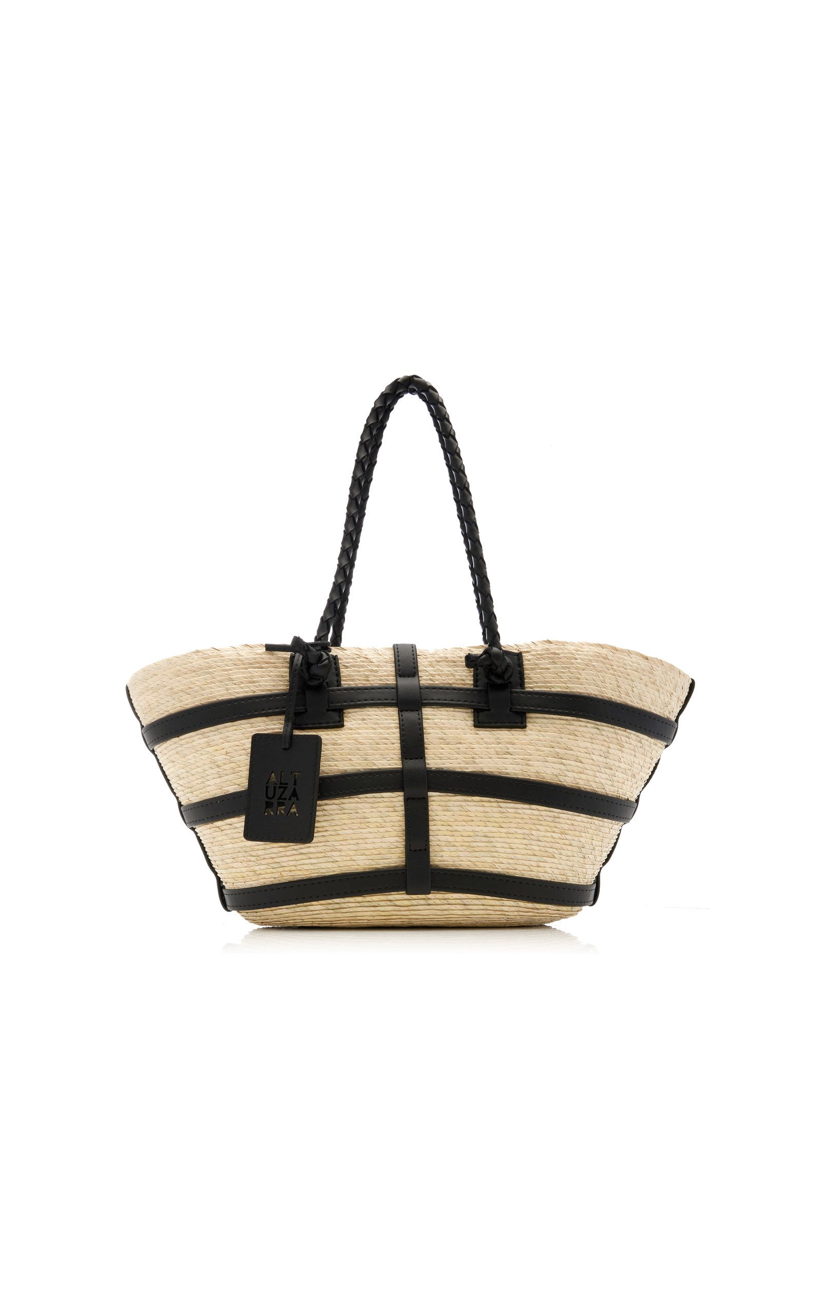 Watermill Small Leather-Trimmed Raffia Tote Bag | Moda Operandi (Global)