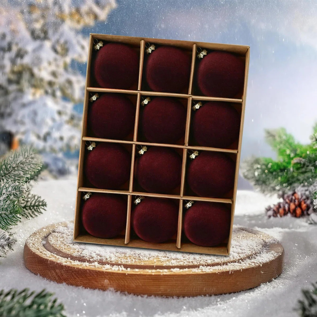 Velvet Christmas Baubles Gift Box, Vintage Style Christmas Tree Ornaments with Luxury Finish, Hol... | Wayfair North America