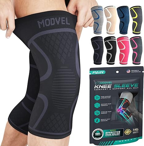 Modvel 2 Pack Knee Brace Compression Sleeve for Men & Women | Knee Support for Running | Medical ... | Amazon (US)