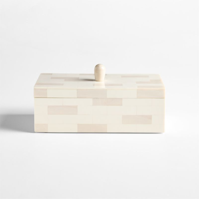 Colette Small 9" Resin Decorative Box by Laura Harrier and Tiffany Howell | Crate & Barrel