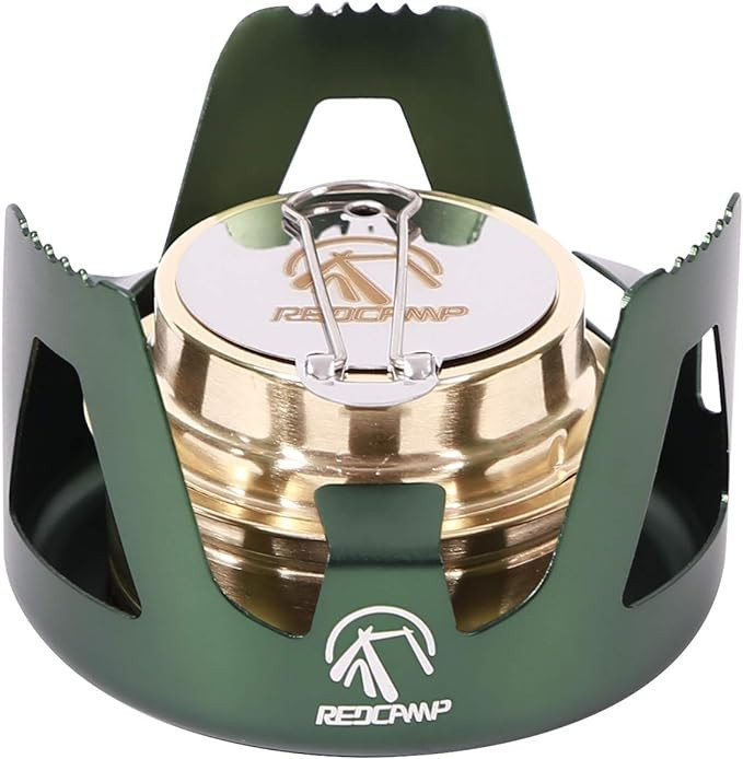 REDCAMP Mini Alcohol Stove for Backpacking, Lightweight Brass Spirit Burner with Aluminium Stand ... | Amazon (US)
