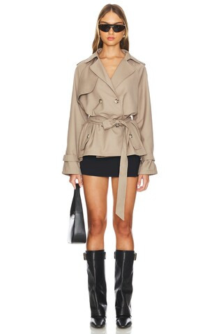 Cropped Trencherous Coat in Mushroom | Revolve Clothing (Global)