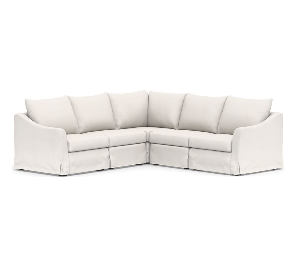 Brady Slope Arm Slipcovered 5-Piece L-Sectional | Pottery Barn (US)