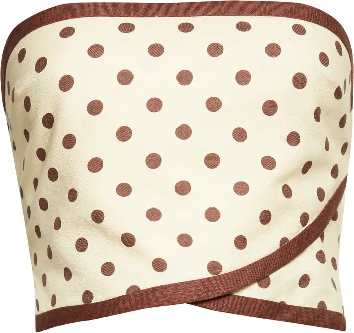 Bowie Strapless Linen Blend Crop Top | Nordstrom