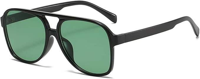 Vintage Aviator Sunglasses for Women Men 70s Glasses Retro Oversized Yellow Lens Shades | Amazon (US)