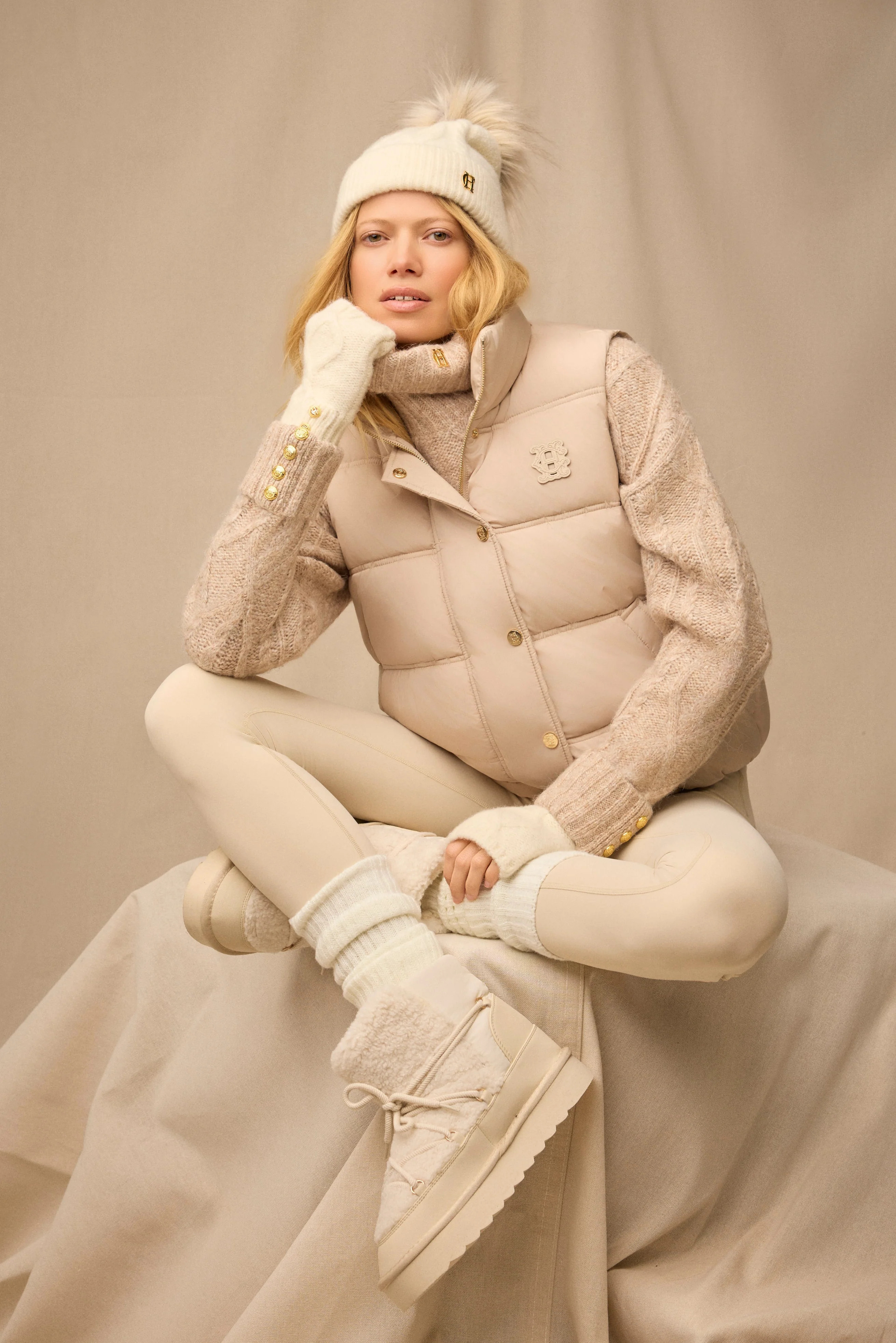 Milton Padded Gilet (Putty) | Holland Cooper