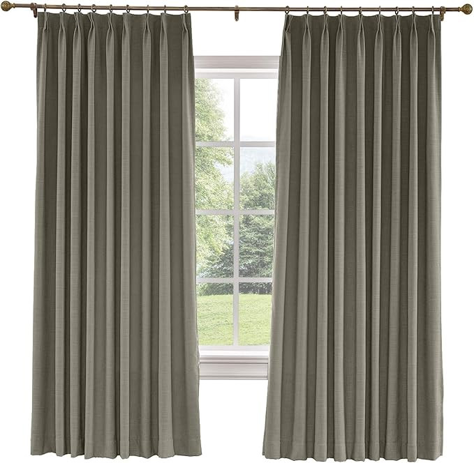 TWOPAGES Heavy Blackout Curtain 84 Inch Length, Pinch Pleat Window Drape Panel for Bedroom with T... | Amazon (US)