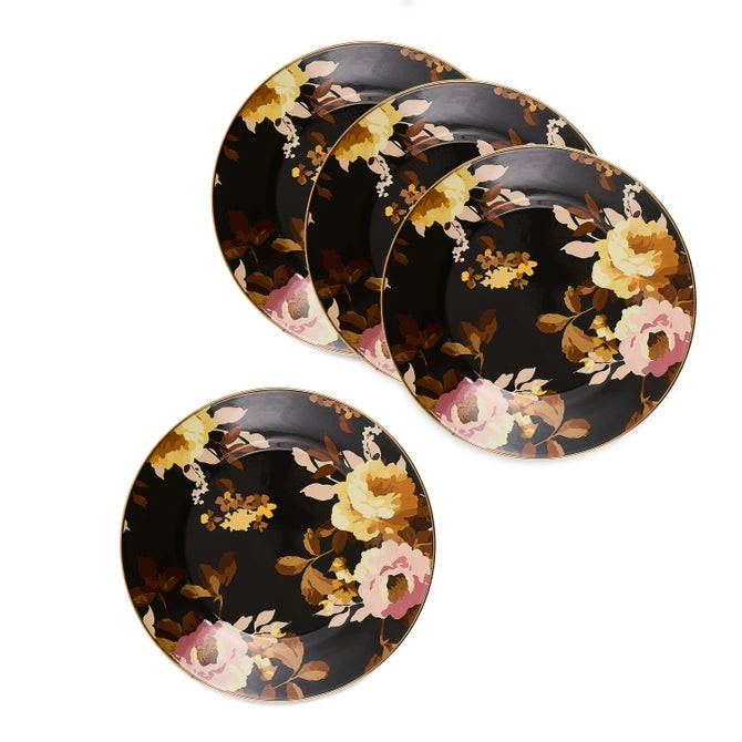 Wild Rose Brown Dinner Plate, Set of 4 | MacKenzie-Childs
