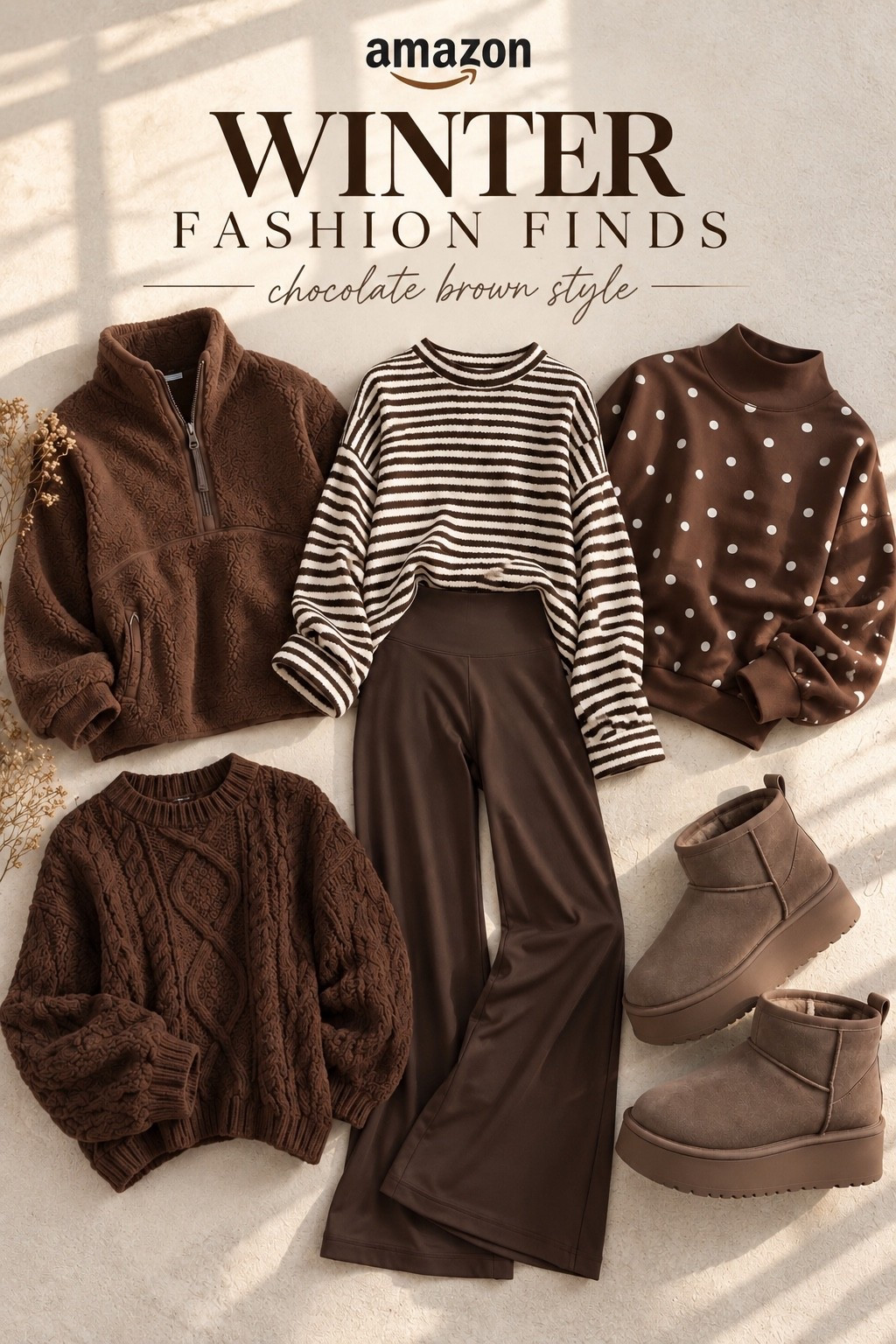 🤎 Amazon Winter Fashion Finds 🤎

Currently loving all things chocolate brown for winter! From cozy oversized sweaters and sherpa pullovers to comfy wide-leg pants and the cutest neutral boots, these Amazon finds are perfect for effortless everyday outfits. 🤎✨

Easy to mix, match, and style all season long! Shop my favorite Amazon winter fashion finds on LTK!

#AmazonFashion #AmazonFinds #WinterOutfits #ChocolateBrown #AmazonStyle #CozyWinterStyle #LTKFinds