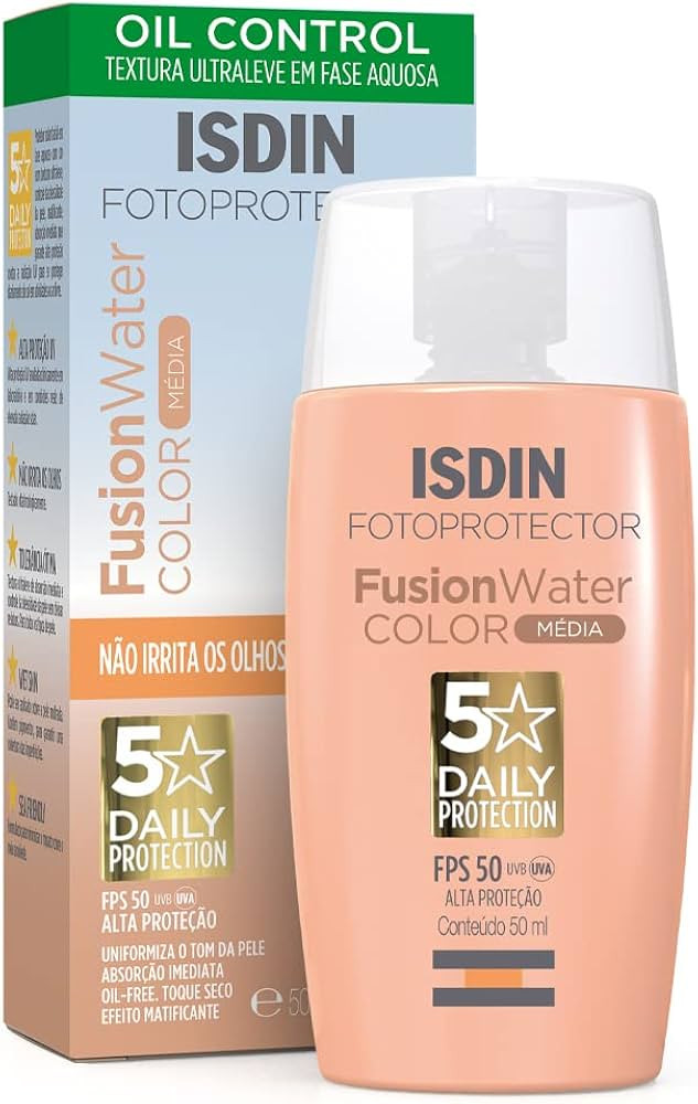 ISDIN Protetor Solar Facial Fusion Water 5 Stars Color Fps 50 50Ml – Cor Média | Amazon (BR)