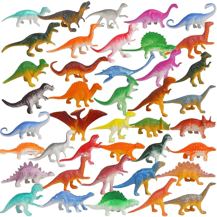 FINGOOO 39 Piece Mini Dinosaur Figures, Assorted Vinyl Plastic Dinosaur Toys for Easter Gifts Din... | Amazon (US)
