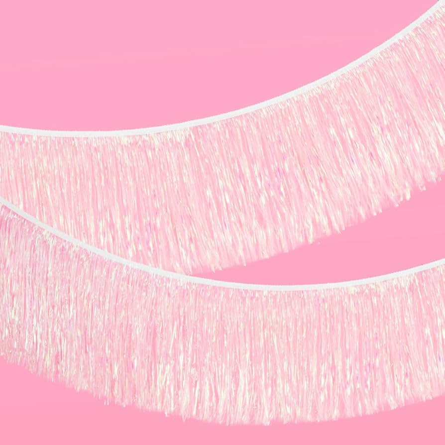xo, Fetti White Iridescent Fringe Banner - 5 Ft. | Bachelorette Party Decorations, Birthday Party... | Amazon (US)