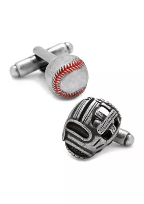 Cufflinks Inc Men's Baseball And Glove Antique Silver Cufflinks | Belk