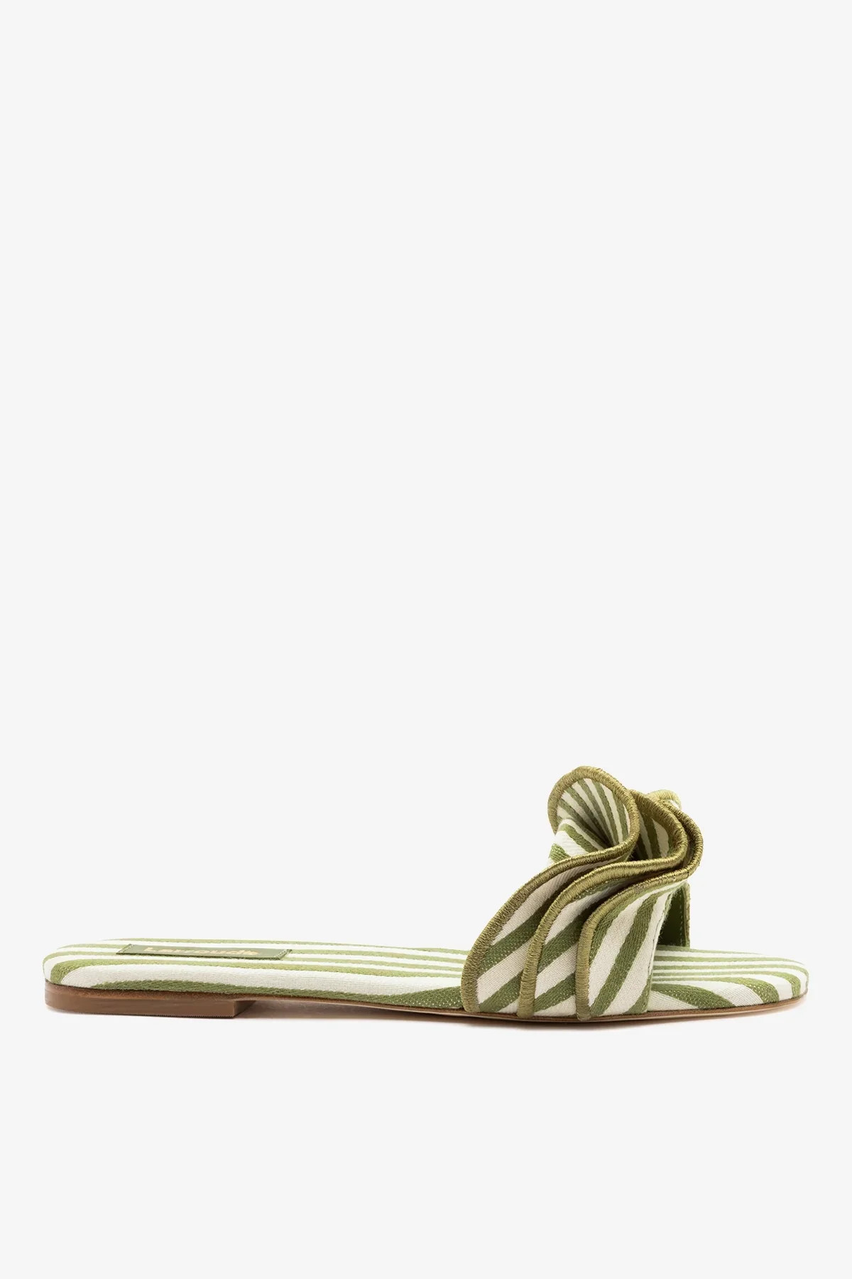 Ivy Ruffle Flat Seaweed Striped Canvas | Shop.app