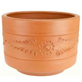 17 in. Round Terra Cotta Clay Cylinder | The Home Depot