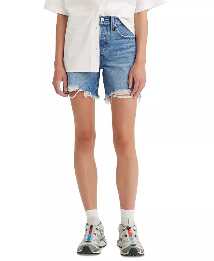 Levi's 501® Mid-Thigh High Rise Straight Fit Denim Shorts - Macy's | Macy's