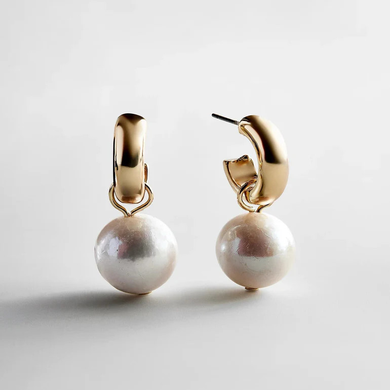 Karla Gold Pearl Earrings - Gold/Pearl | BaubleBar