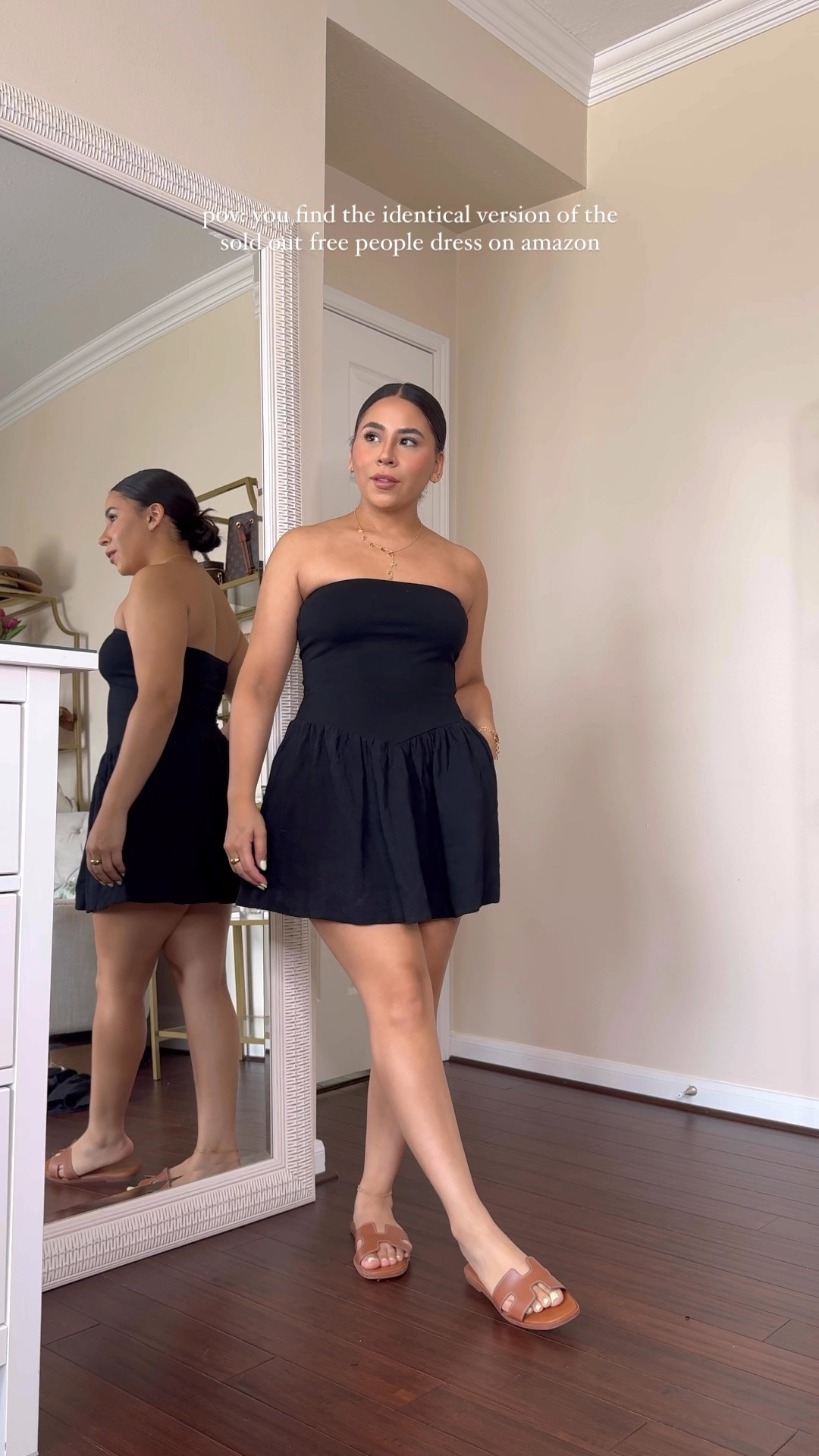 free people dress lookalike on amazon! 
Wearing a size small + comes in several colors 
Brown sandals: 7 
Name necklace 

#LTKStyleTip #LTKFindsUnder50 #LTKSeasonal