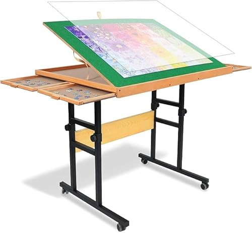 ALL4JIG 1500 Piece Jigsaw Puzzle Table with Legs,25"x34"Adjustable Puzzle Tables for Adults, 3-Tilting-Angle Portable Wooden Jigsaw Puzzle Board Portable with 4 Drawers & Cover Birthday Gift for mom | Amazon (US)