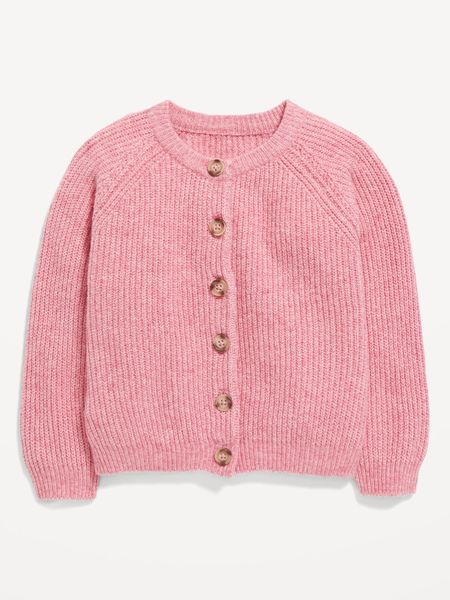 Long-Sleeve Button-Front Cardigan for Toddler Girls | Old Navy (US)