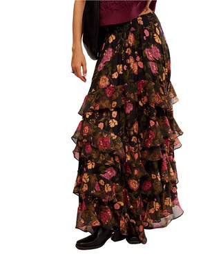 Lolita Floral Print High Rise Tiered Maxi Skirt | Dillard's