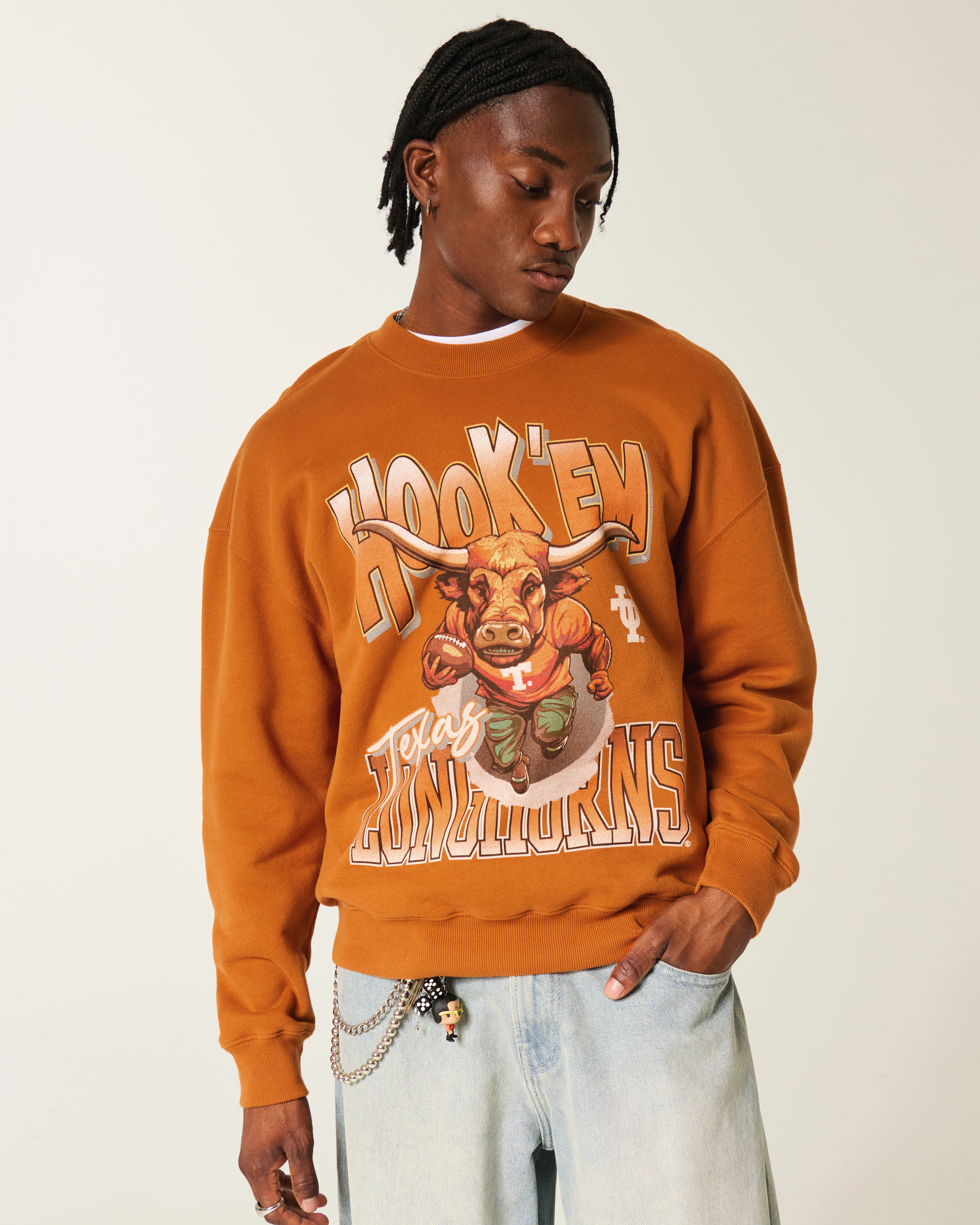 University of Texas at Austin Longhorns Graphic Crew Sweatshirt | Hollister (US)