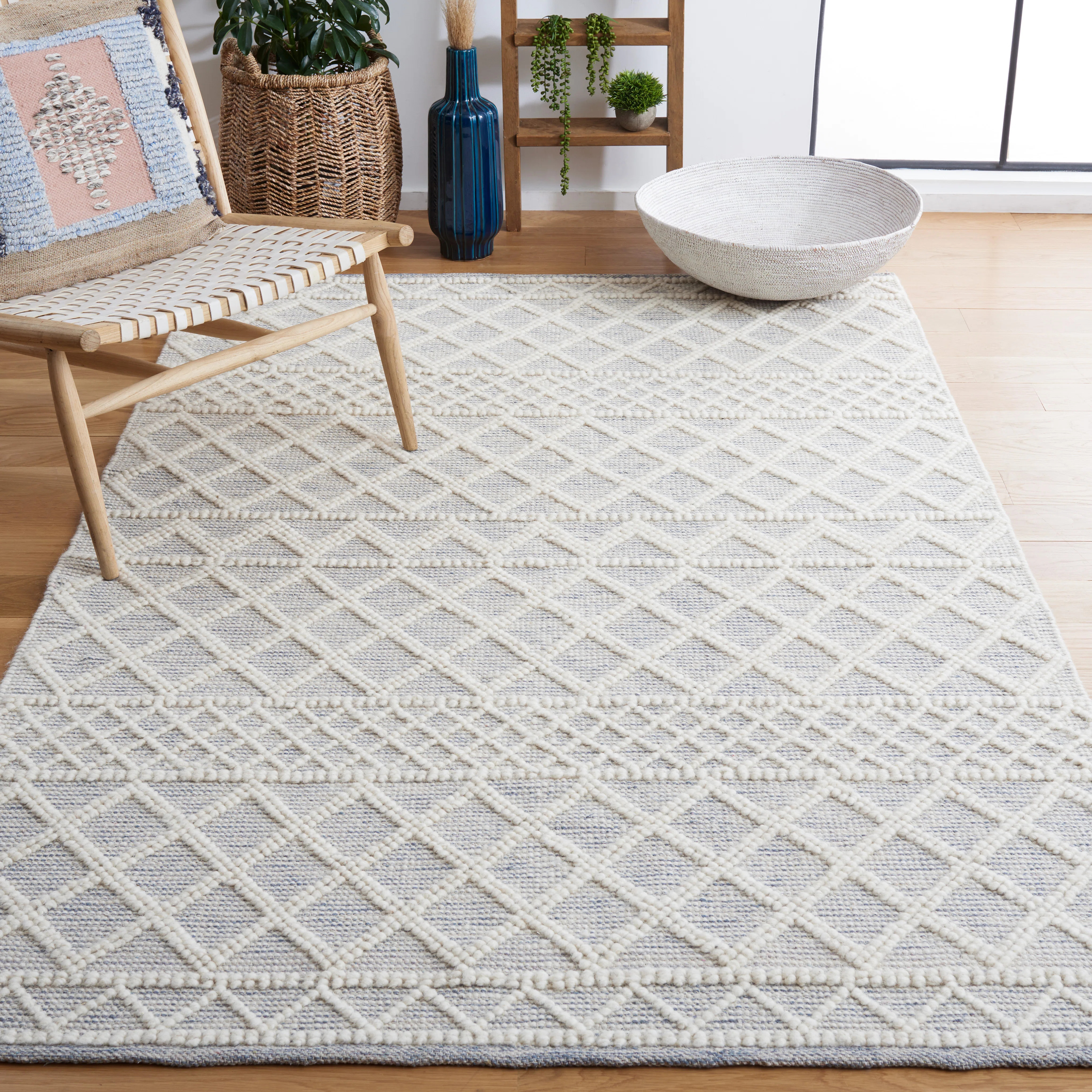 Union Rustic Jacques Hand Woven Wool/Cotton Southwestern Rug in Blue/Ivory & Reviews | Wayfair | Wayfair North America