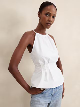 Poplin Seamed Halter Top | Banana Republic Factory