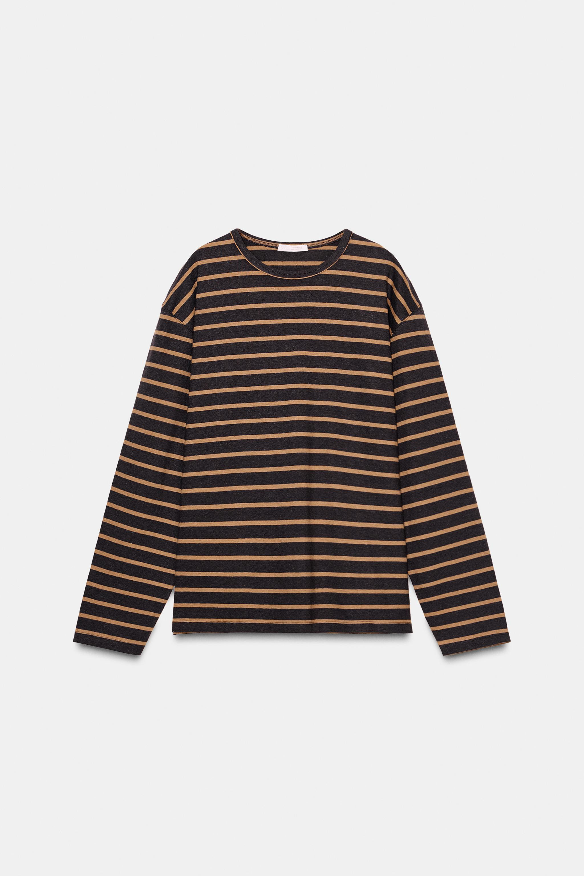 STRIPED LONG SLEEVE T-SHIRT | Zara UK